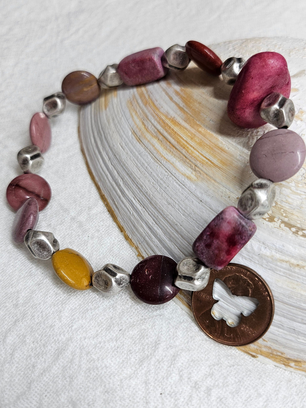 Stretch Natural Mookite Stone Bracelet with Unique Earthy Tones - Stylish Accessory for Any Wrist Size Perfect Conversation Starter