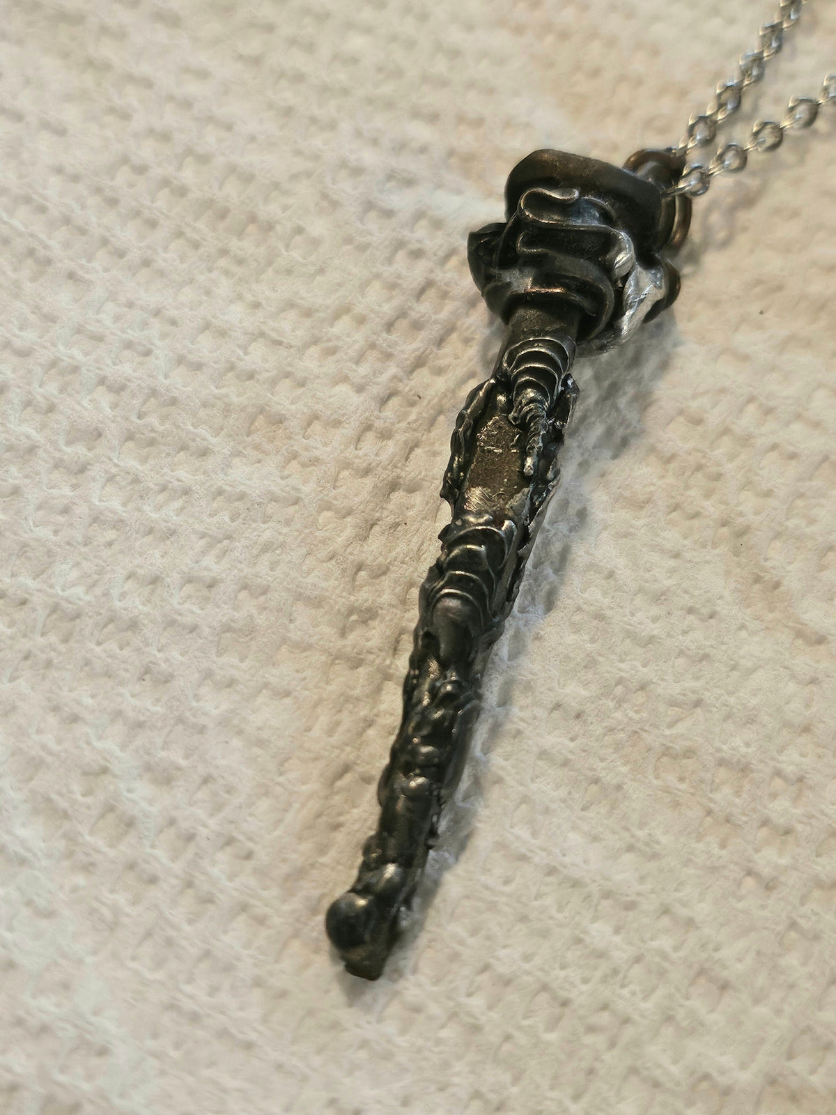 Silver Solder Horse Shoe Nail Pendant on Stainless Steel Chain for Horse Lovers Rustic Jewelry Accessory Unique Gift Idea