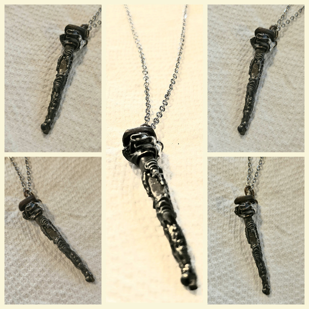 Silver Solder Horse Shoe Nail Pendant on Stainless Steel Chain for Horse Lovers Rustic Jewelry Accessory Unique Gift Idea