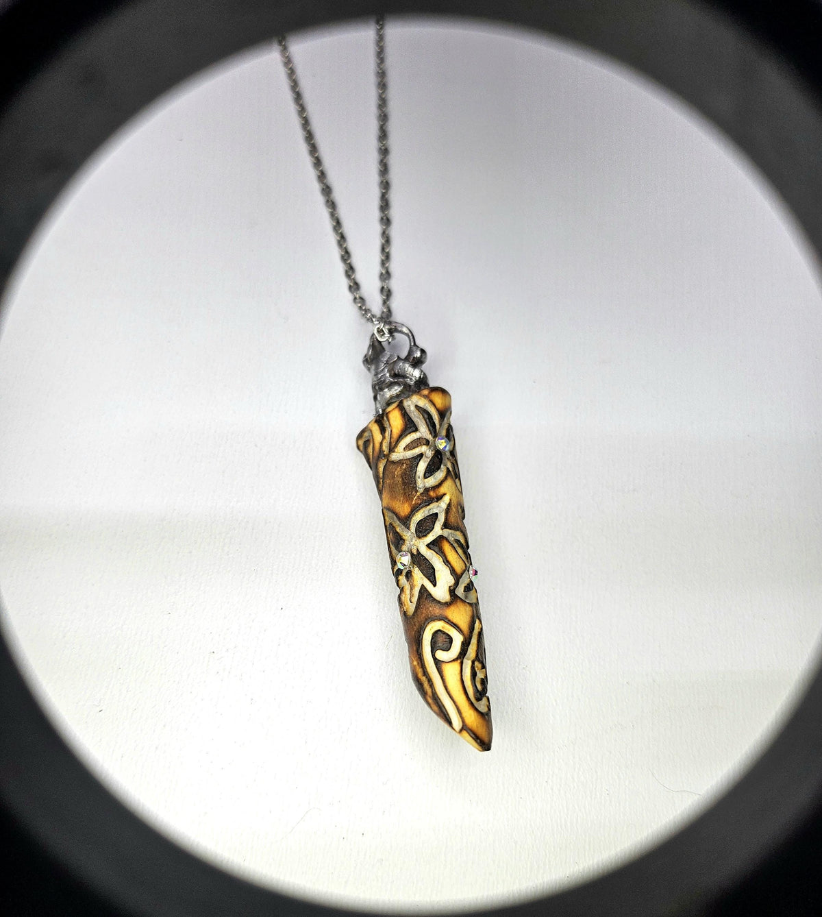 Handcarved Natural Deer Antler Point Pendant  Rustic Boho Handmade Jewelry Gift for Her  Free Shipping  Unique Nature-Inspired Design