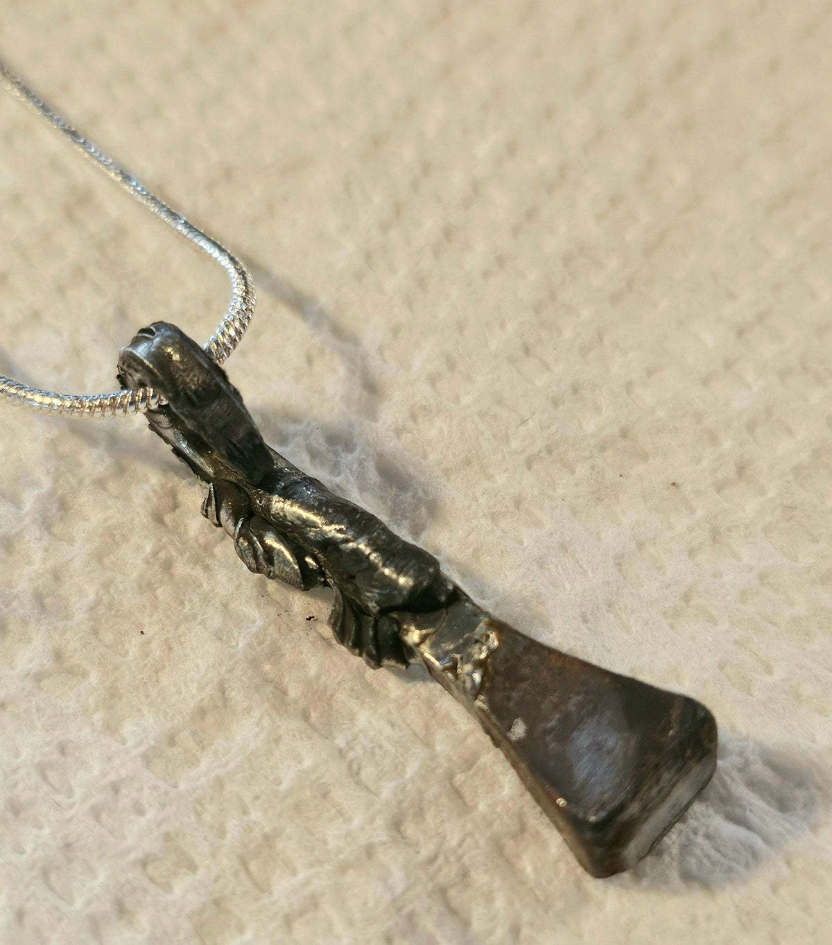 Rustic Boho Horse Shoe Nail Pendant Necklace - Unique Handmade Jewelry Gift for Her - Silver Solder  Copper Wire Design - FREE Shipping
