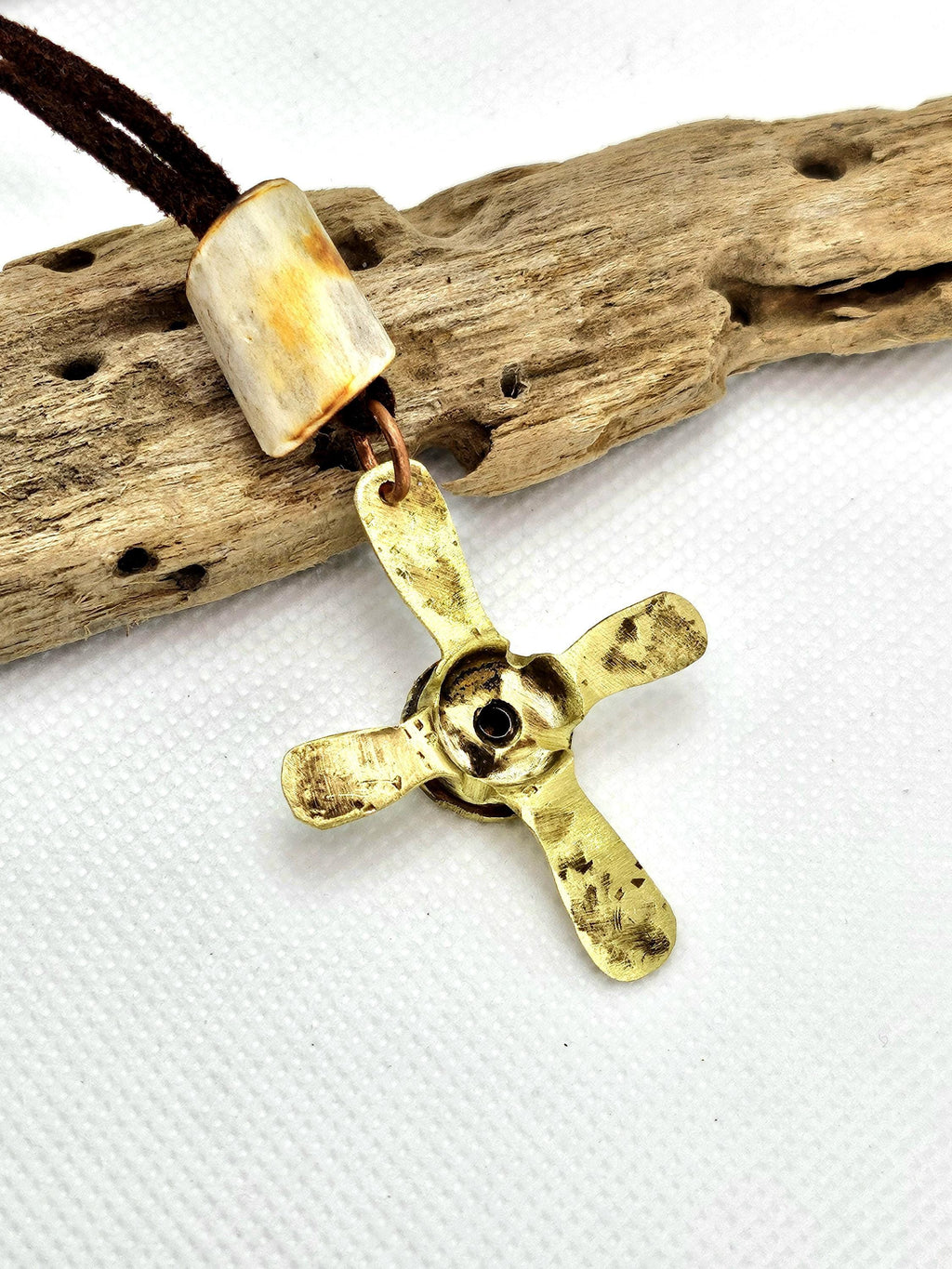 Natural Deer Antler Bead  44 Magnum Necklace - Rustic Boho Handmade Jewelry Gift for Her with Free Shipping - Unique Statement Piece