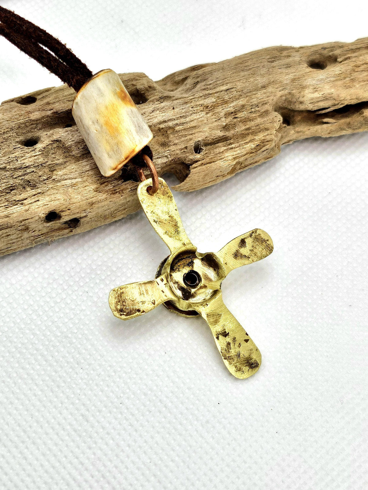 Natural Deer Antler Bead  44 Magnum Necklace - Rustic Boho Handmade Jewelry Gift for Her with Free Shipping - Unique Statement Piece