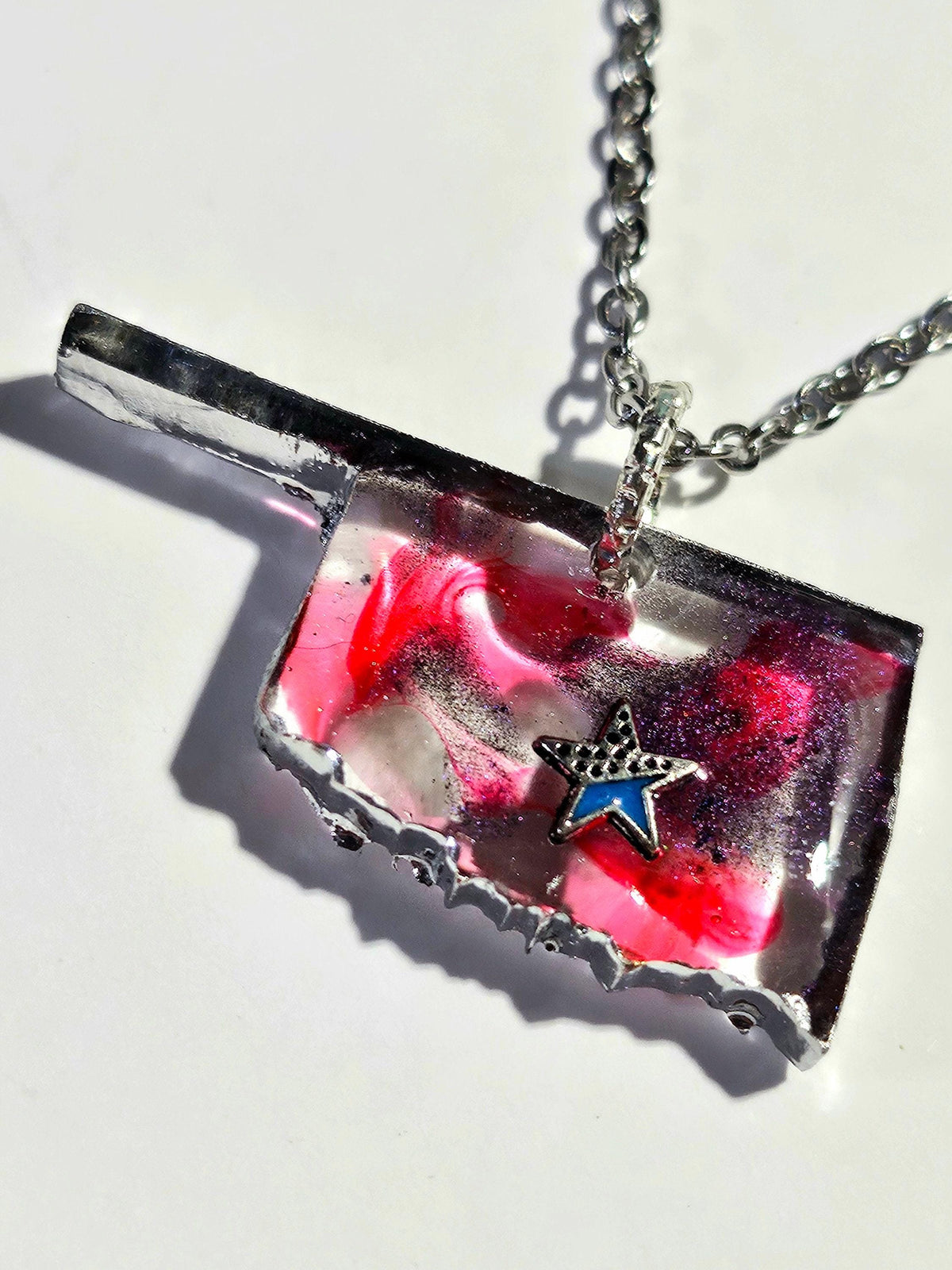 Oklahoma Pendant Necklace  Rustic Boho Handmade Jewelry Gift for Her  Free Shipping  Fast Delivery 317