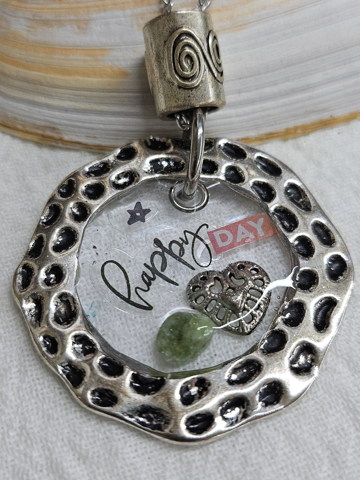 Unique Multi-Media Resin Pendant Necklace for Whimsical Accessorizing Lightweight  Eye-Catching Jewelry