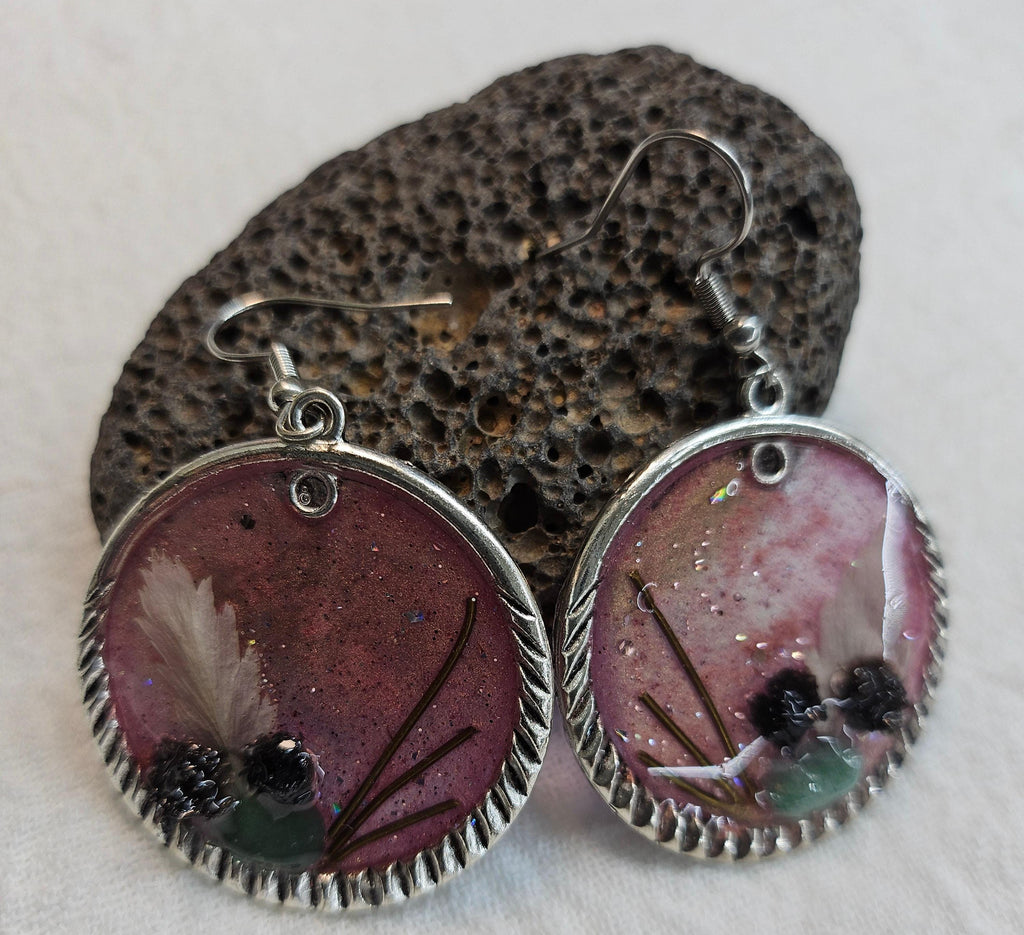 Dried Flower Earrings Rustic Boho Handmade Jewelry Gift for Her with FREE SHIPPING  Unique Nature-Inspired Accessory 313