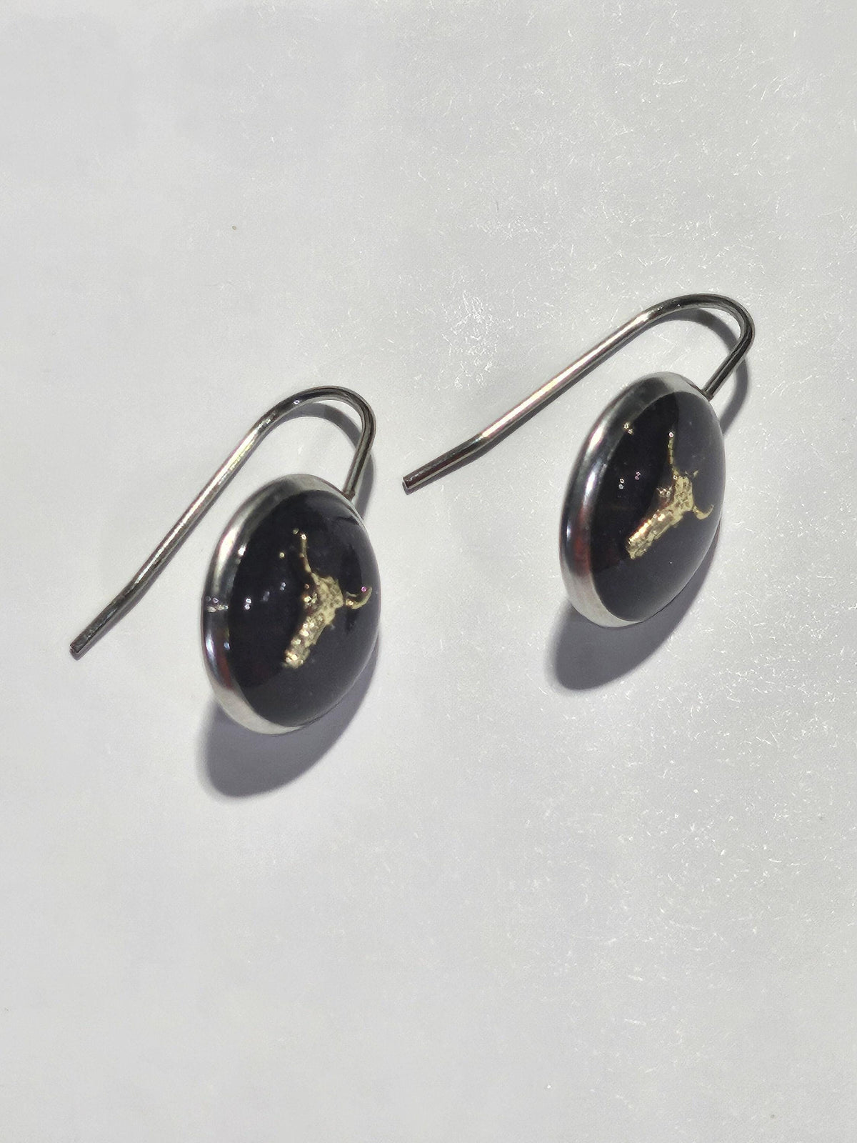 Dark Purple Bull Head Earrings - Rustic Boho Handmade Jewelry Gift for Her - Unique Quirky Accessory with Free Shipping