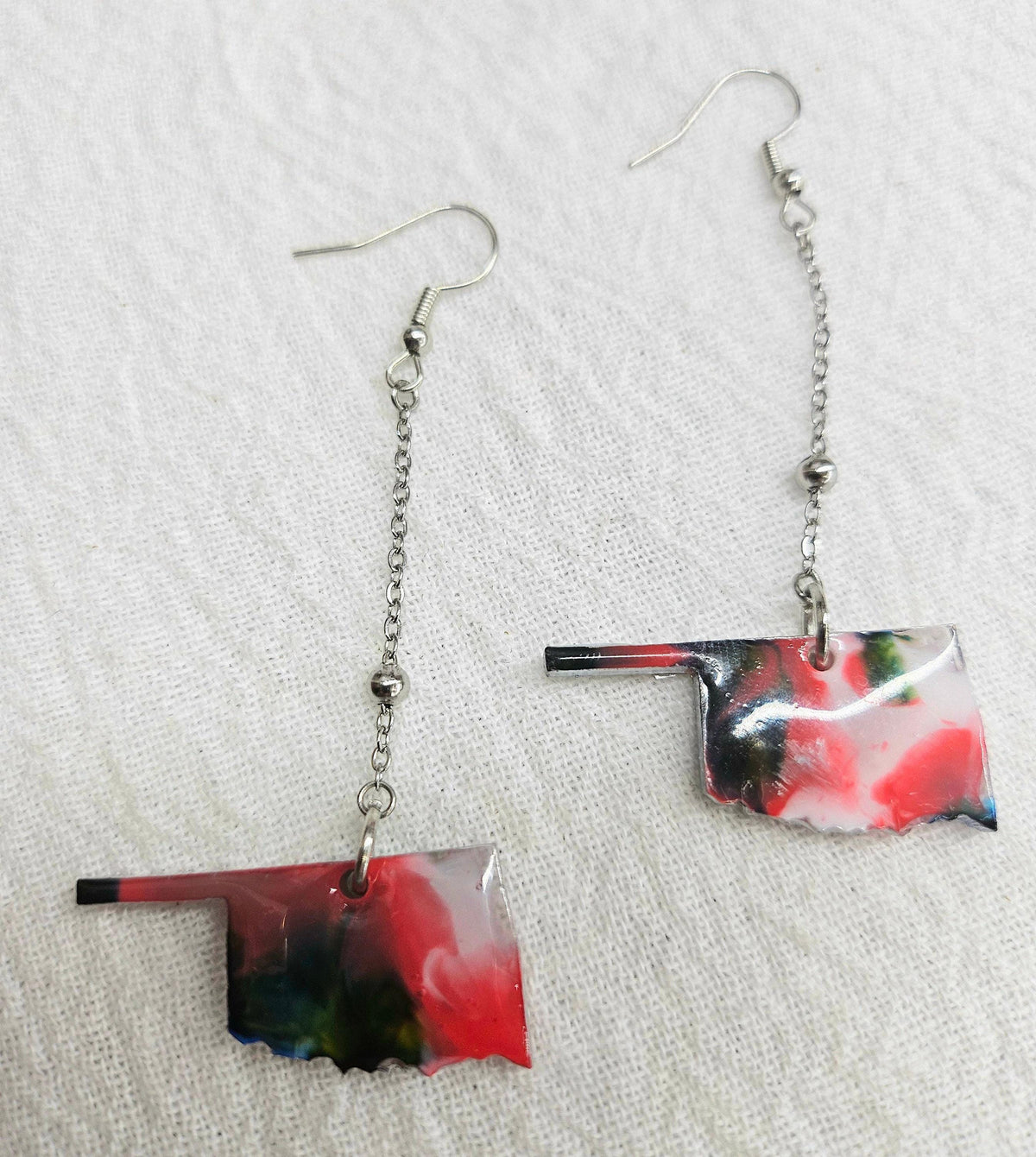 Oklahoma Dangle Earrings Rustic Boho Handmade Jewelry Gift for Her with Free Shipping Unique Statement Accessories for Weddings  Beach Days