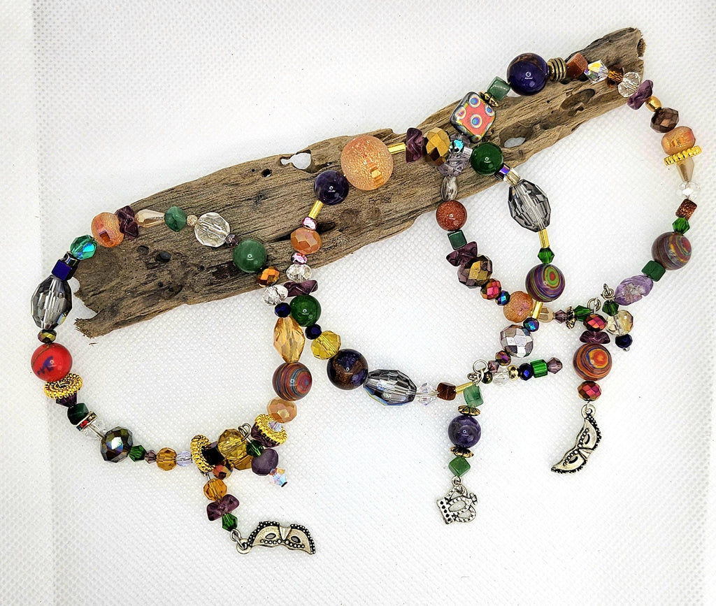 Crystal & Stone 3-Wrap Bracelet: Memory Wire Bangle