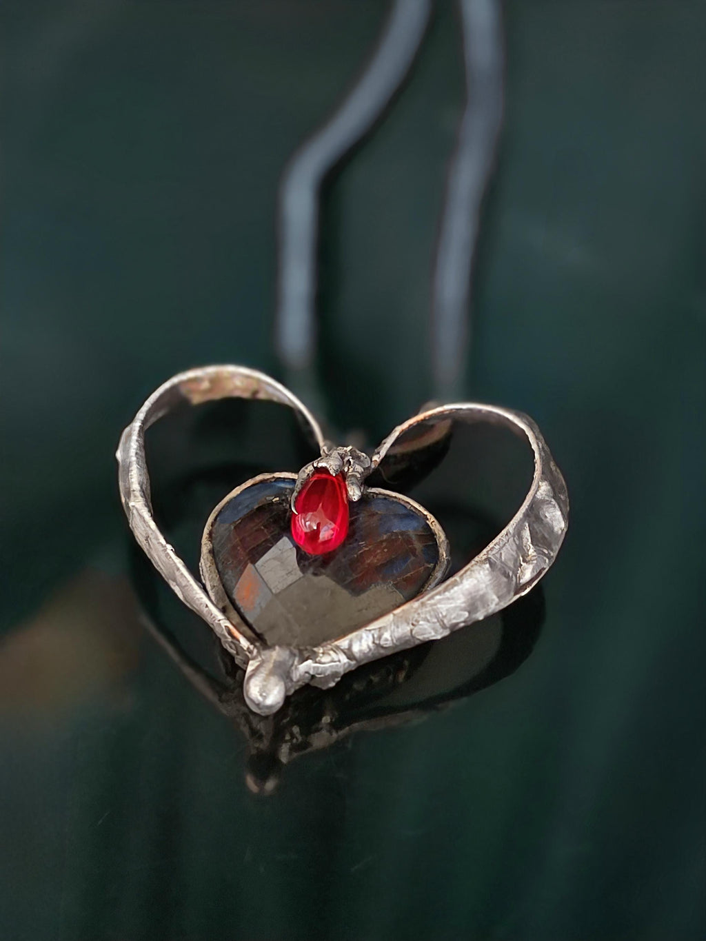 UNBROKEN “Still Beating” – Hand-Forged Copper Heart Pendant, Rebuilt Heart Jewelry, Rustic Warrior Necklace, Hammered Metal Armor Pendant