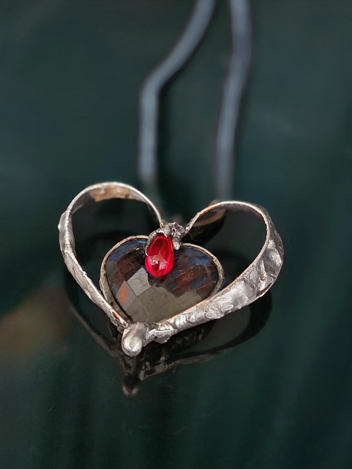 UNBROKEN “Still Beating” – Hand-Forged Copper Heart Pendant, Rebuilt Heart Jewelry, Rustic Warrior Necklace, Hammered Metal Armor Pendant