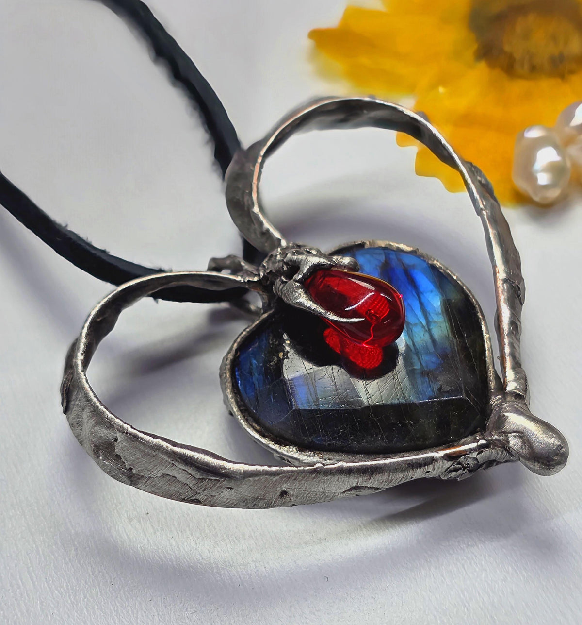UNBROKEN “Still Beating” – Hand-Forged Copper Heart Pendant, Rebuilt Heart Jewelry, Rustic Warrior Necklace, Hammered Metal Armor Pendant