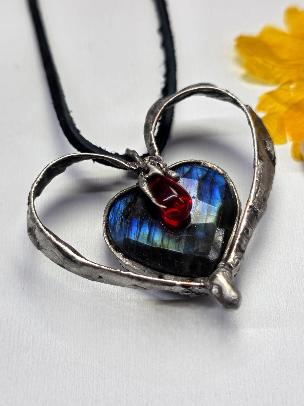 UNBROKEN “Still Beating” – Hand-Forged Copper Heart Pendant, Rebuilt Heart Jewelry, Rustic Warrior Necklace, Hammered Metal Armor Pendant