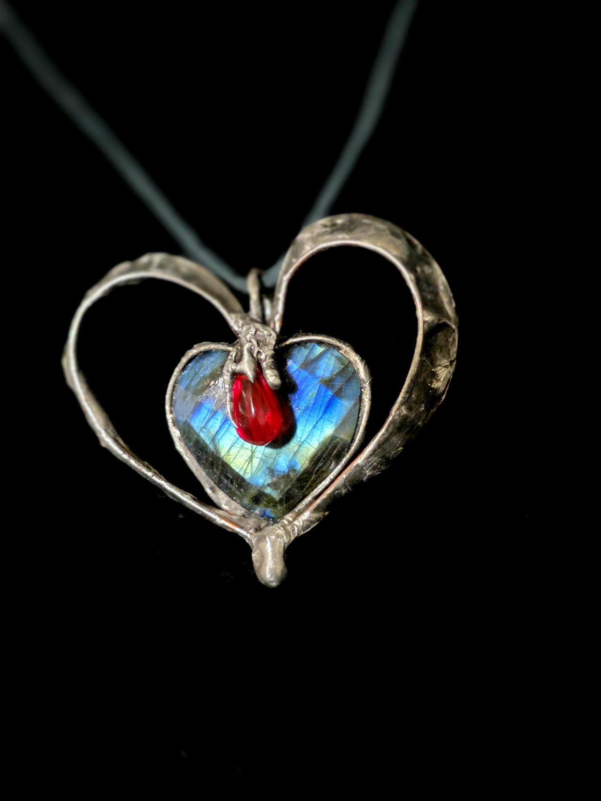 UNBROKEN “Still Beating” – Hand-Forged Copper Heart Pendant, Rebuilt Heart Jewelry, Rustic Warrior Necklace, Hammered Metal Armor Pendant