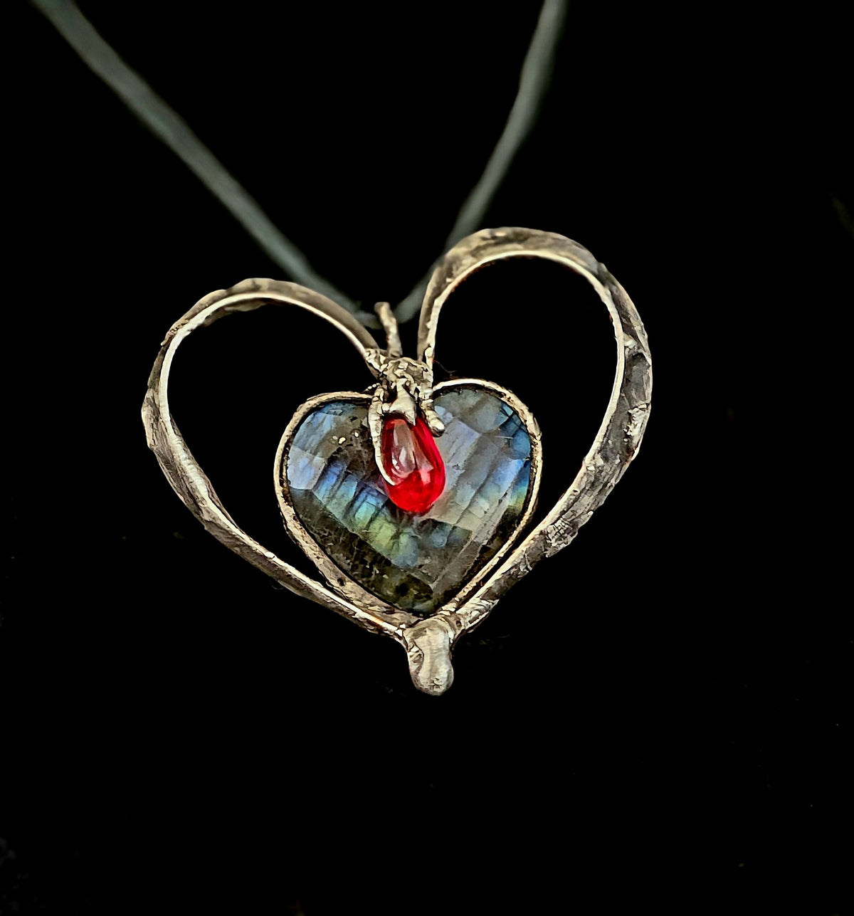 UNBROKEN “Still Beating” – Hand-Forged Copper Heart Pendant, Rebuilt Heart Jewelry, Rustic Warrior Necklace, Hammered Metal Armor Pendant