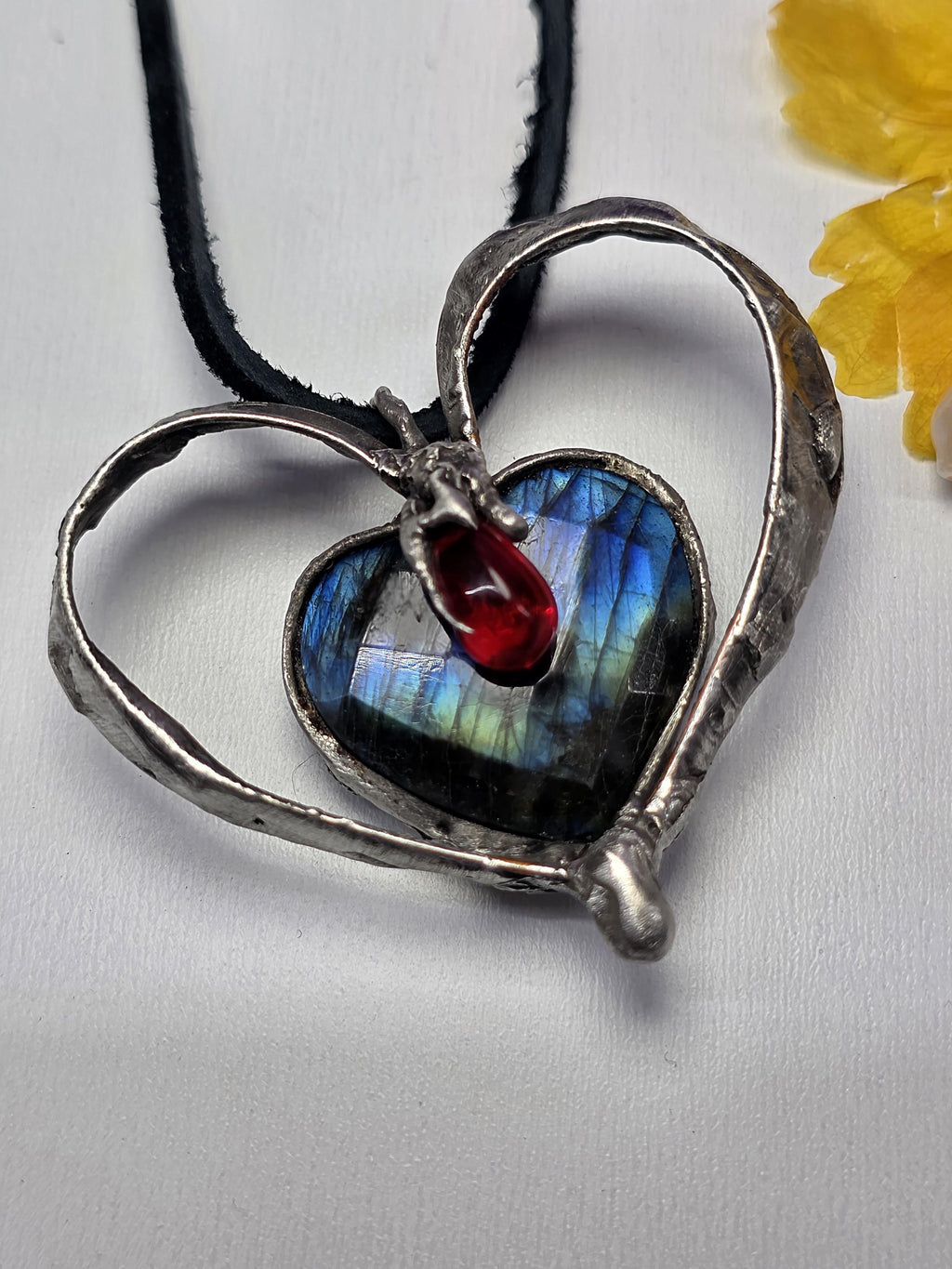 UNBROKEN “Still Beating” – Hand-Forged Copper Heart Pendant, Rebuilt Heart Jewelry, Rustic Warrior Necklace, Hammered Metal Armor Pendant