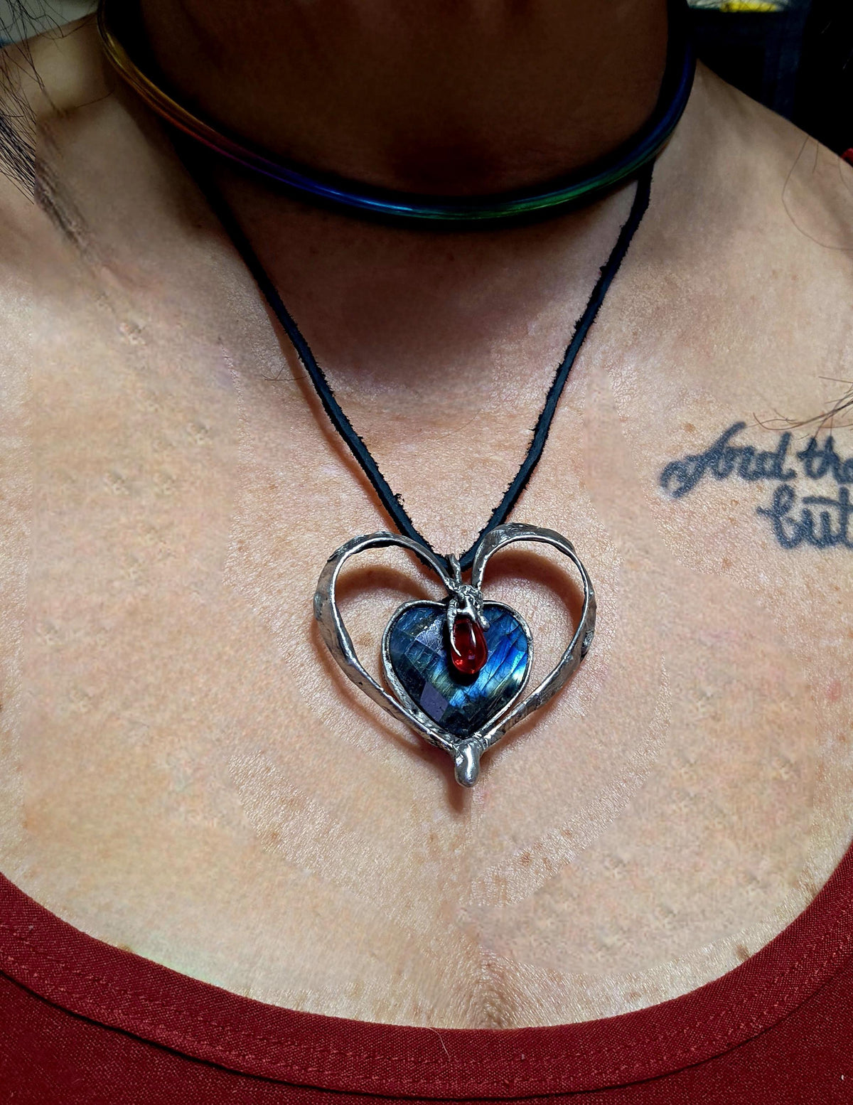 UNBROKEN “Still Beating” – Hand-Forged Copper Heart Pendant, Rebuilt Heart Jewelry, Rustic Warrior Necklace, Hammered Metal Armor Pendant