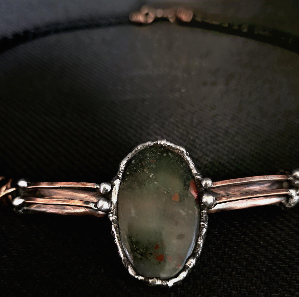 RESURGENT “Life Line” Necklace – Leather & Brass Bolo Style Pendant with Shield Stone Setting, Handcrafted Survivor Jewelry, Rustic Strength