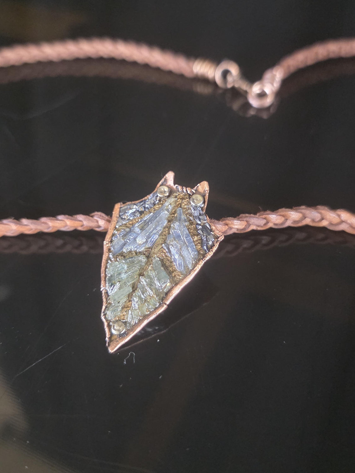 RESURGENT – We Knew Hell But Chose Not to Stay, “I Remain” Copper Necklace, Pearl & Hematite Pendant, Handmade Rustic Survivor.