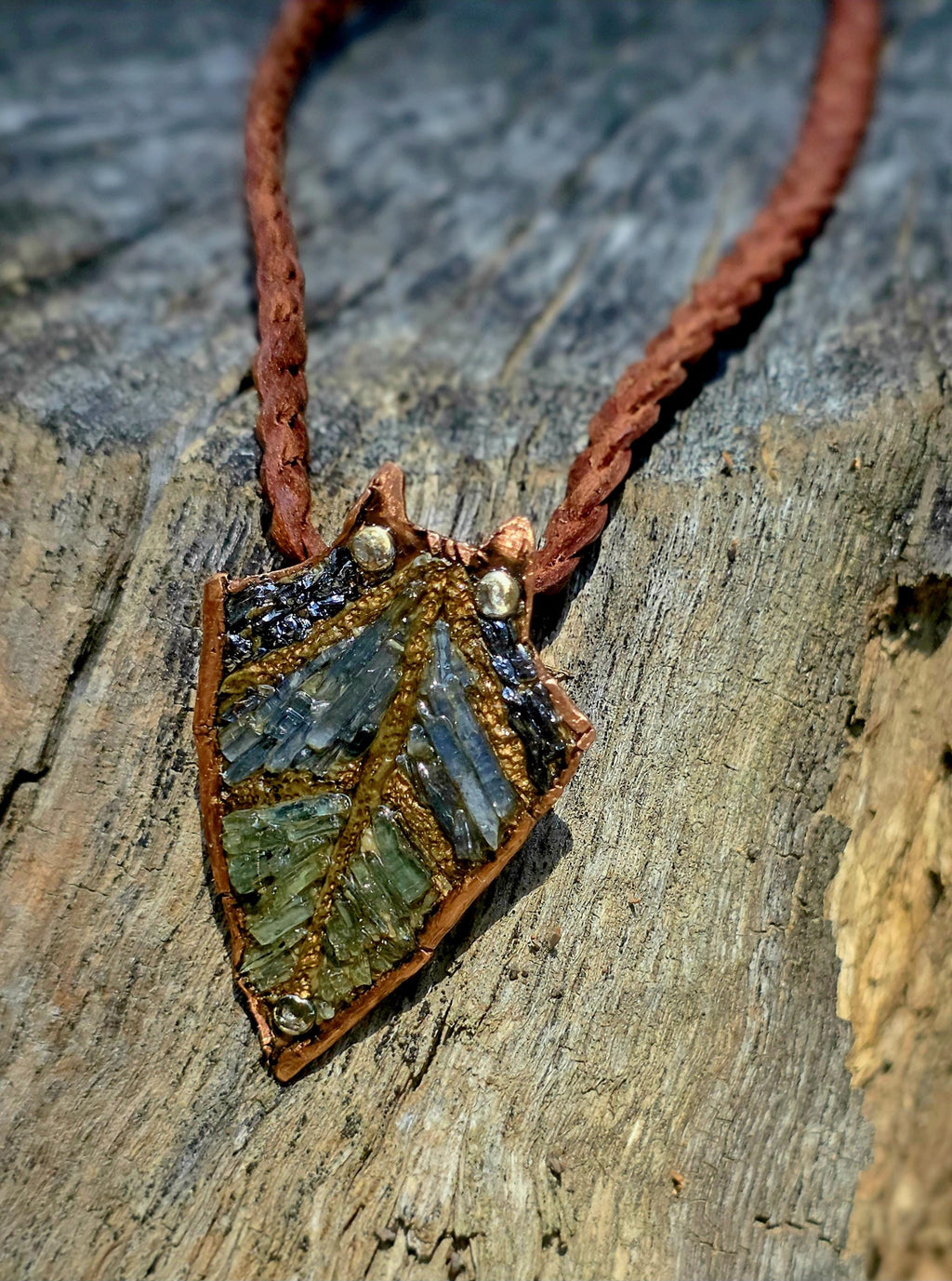 RESURGENT – We Knew Hell But Chose Not to Stay, “I Remain” Copper Necklace, Pearl & Hematite Pendant, Handmade Rustic Survivor.