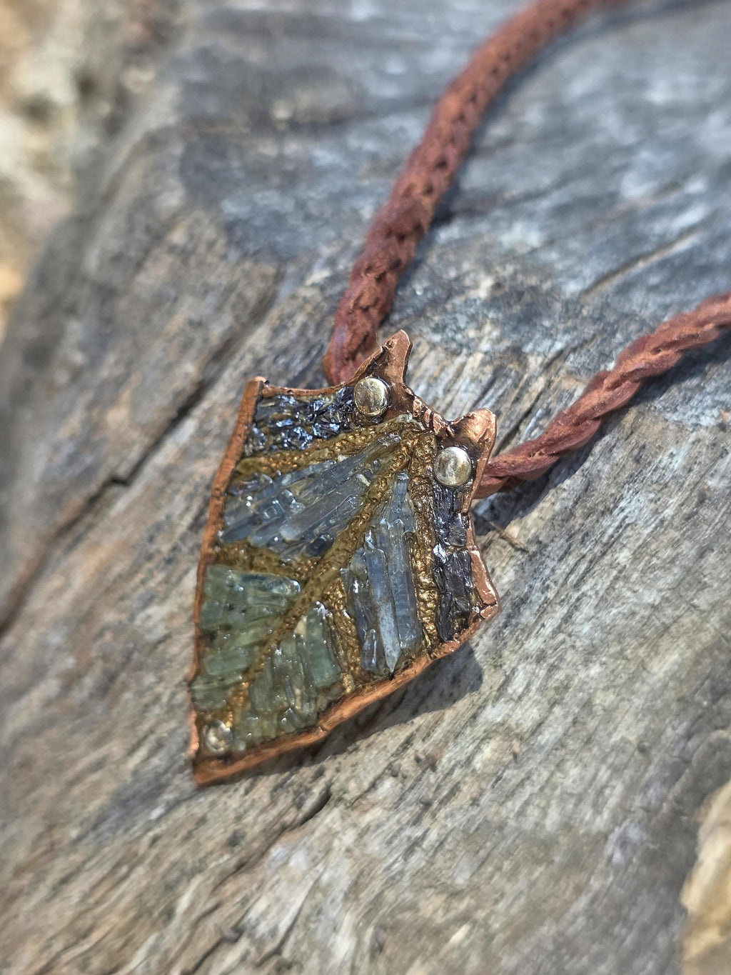 RESURGENT – We Knew Hell But Chose Not to Stay, “I Remain” Copper Necklace, Pearl & Hematite Pendant, Handmade Rustic Survivor.