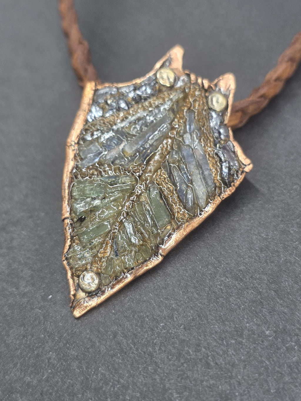 RESURGENT – We Knew Hell But Chose Not to Stay, “I Remain” Copper Necklace, Pearl & Hematite Pendant, Handmade Rustic Survivor.