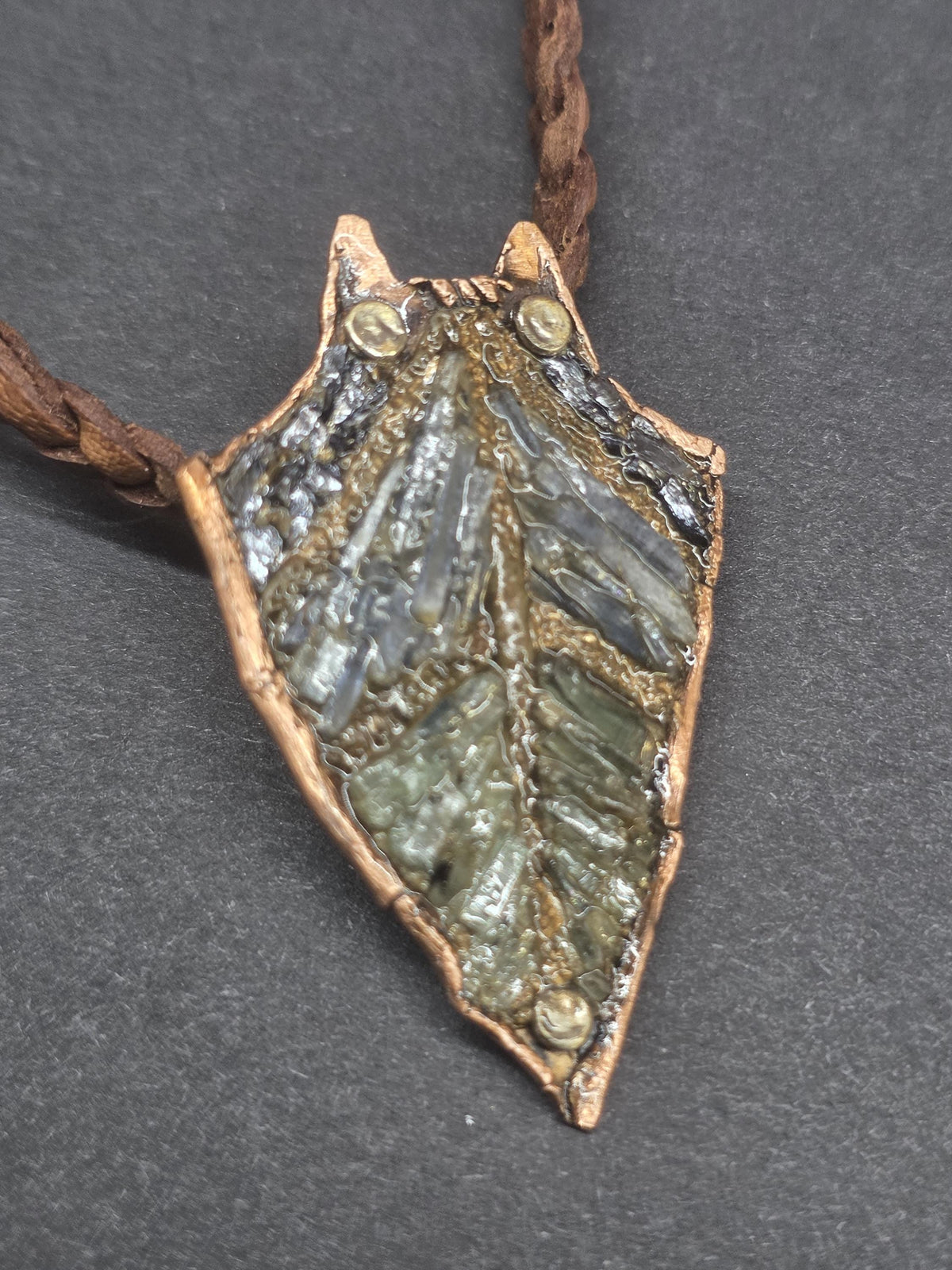 RESURGENT – We Knew Hell But Chose Not to Stay, “I Remain” Copper Necklace, Pearl & Hematite Pendant, Handmade Rustic Survivor.