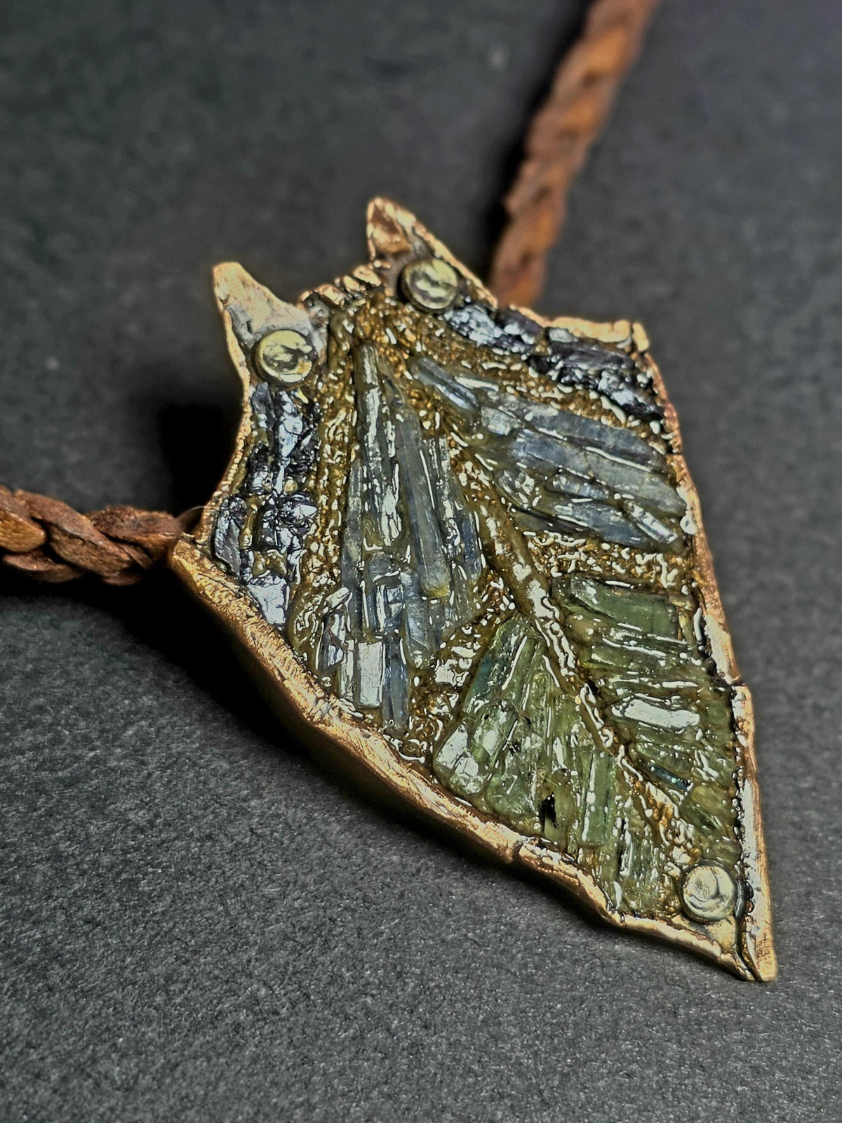 RESURGENT – We Knew Hell But Chose Not to Stay, “I Remain” Copper Necklace, Pearl & Hematite Pendant, Handmade Rustic Survivor.