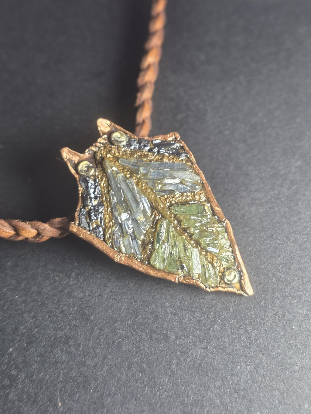 RESURGENT – We Knew Hell But Chose Not to Stay, “I Remain” Copper Necklace, Pearl & Hematite Pendant, Handmade Rustic Survivor.