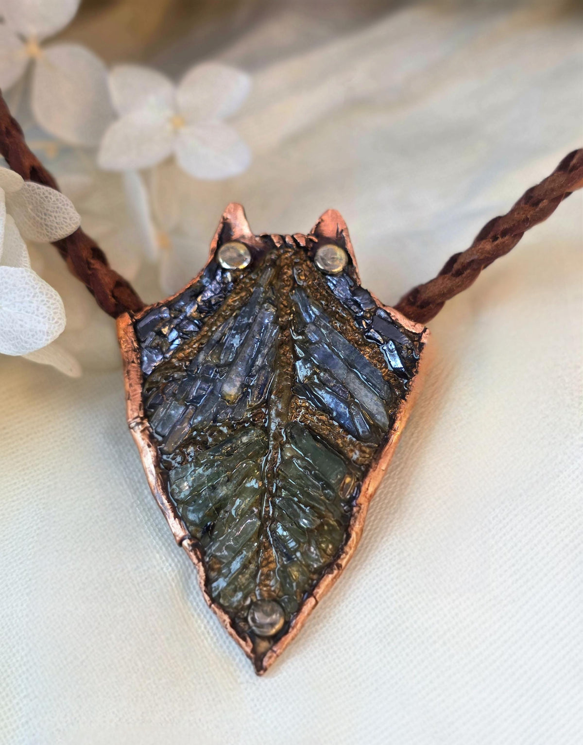 RESURGENT – We Knew Hell But Chose Not to Stay, “I Remain” Copper Necklace, Pearl & Hematite Pendant, Handmade Rustic Survivor.