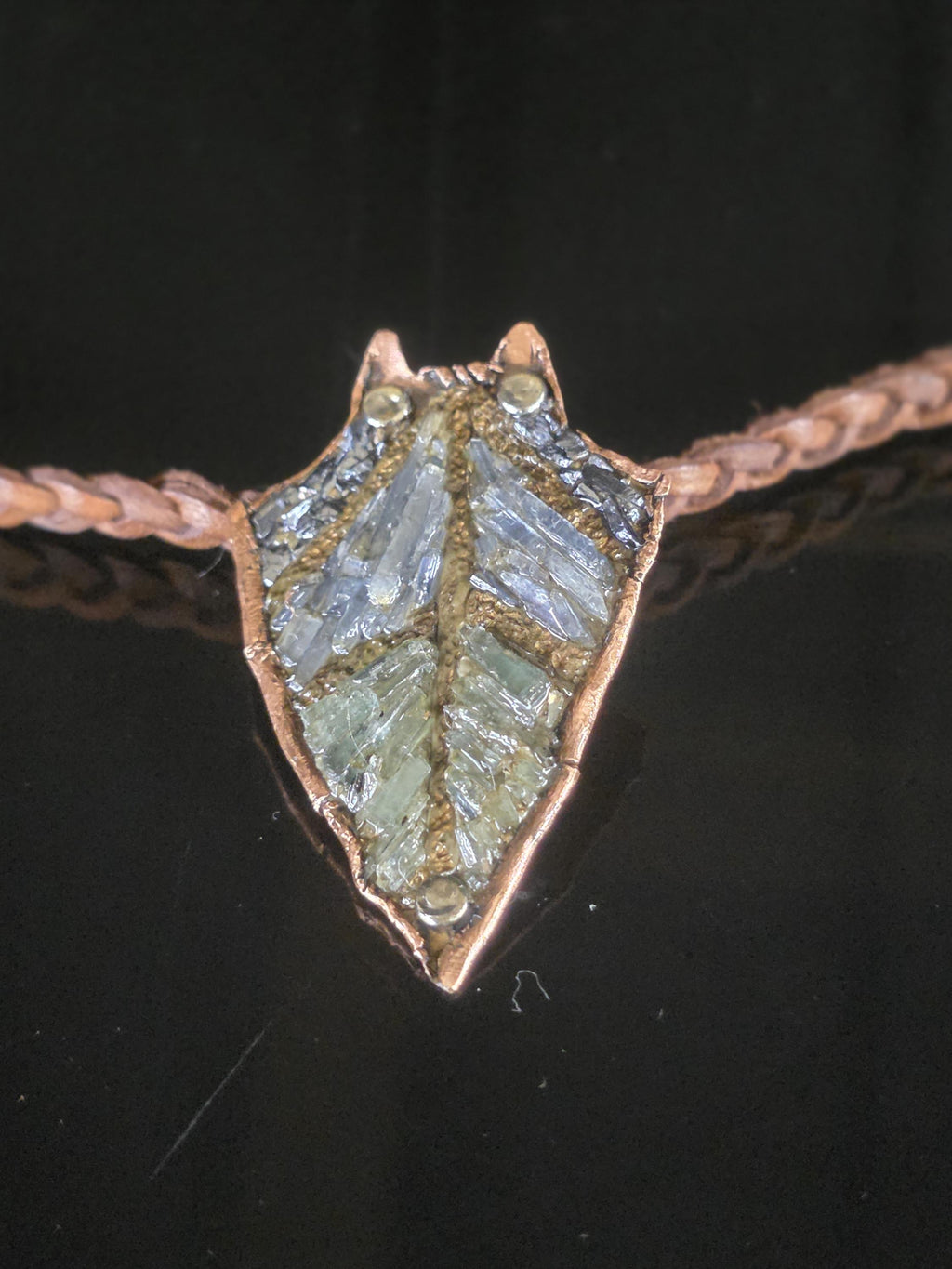 RESURGENT – We Knew Hell But Chose Not to Stay, “I Remain” Copper Necklace, Pearl & Hematite Pendant, Handmade Rustic Survivor.