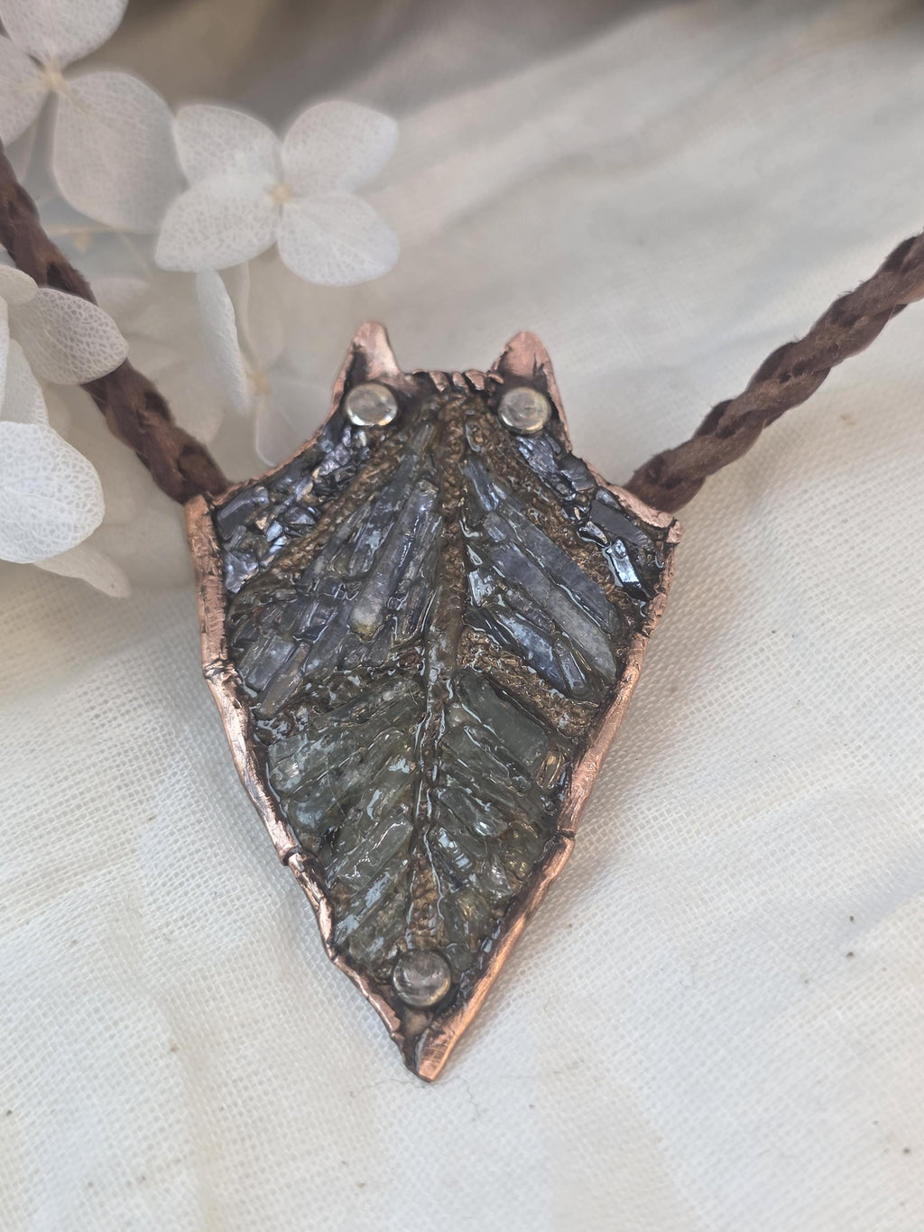 RESURGENT – We Knew Hell But Chose Not to Stay, “I Remain” Copper Necklace, Pearl & Hematite Pendant, Handmade Rustic Survivor.
