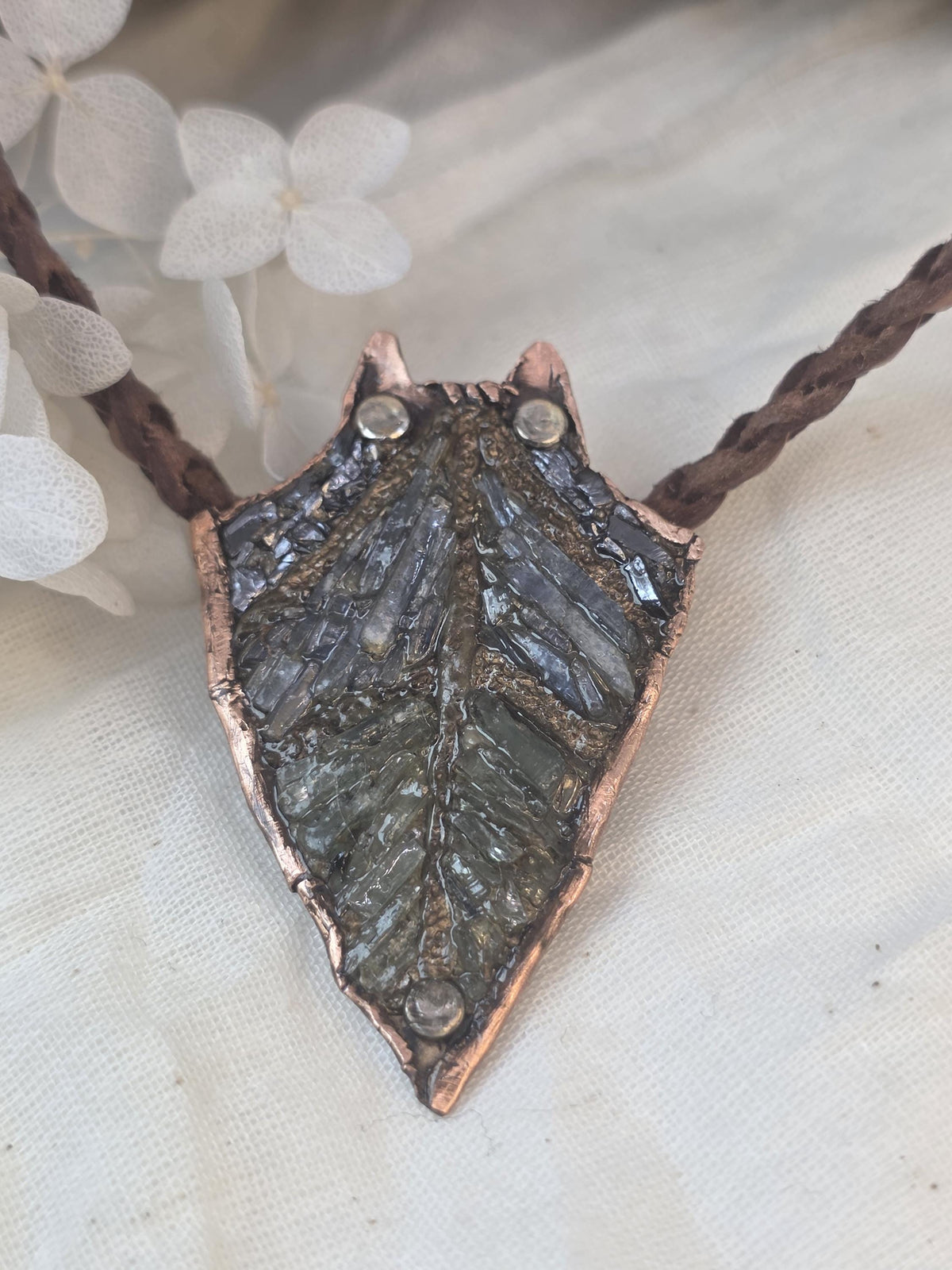 RESURGENT – We Knew Hell But Chose Not to Stay, “I Remain” Copper Necklace, Pearl & Hematite Pendant, Handmade Rustic Survivor.
