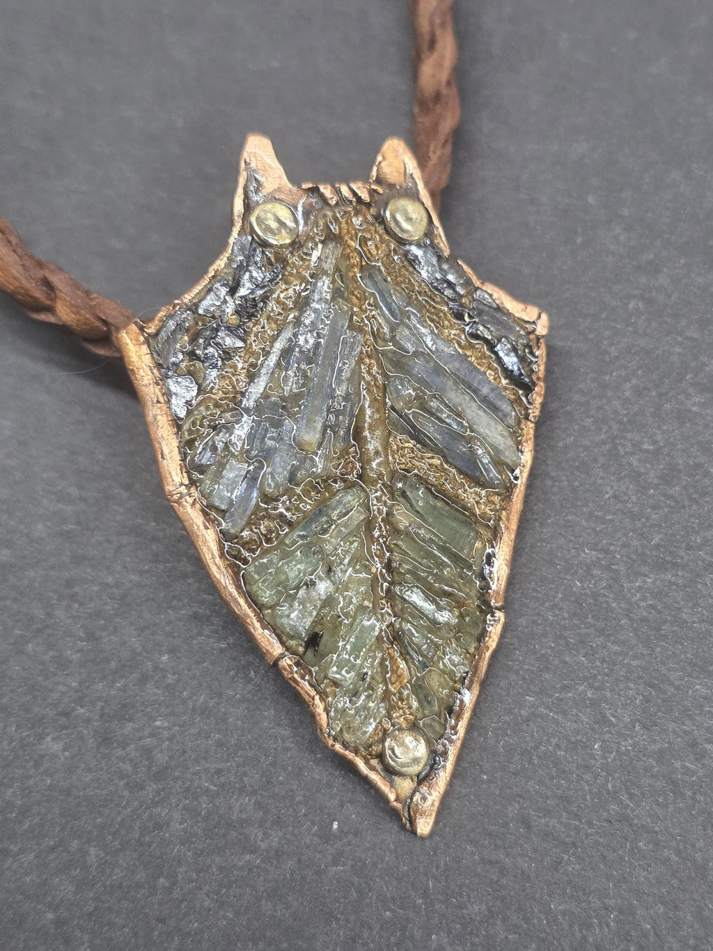 RESURGENT – We Knew Hell But Chose Not to Stay, “I Remain” Copper Necklace, Pearl & Hematite Pendant, Handmade Rustic Survivor.