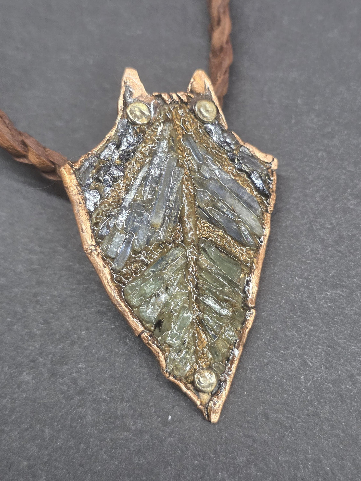 RESURGENT – We Knew Hell But Chose Not to Stay, “I Remain” Copper Necklace, Pearl & Hematite Pendant, Handmade Rustic Survivor.