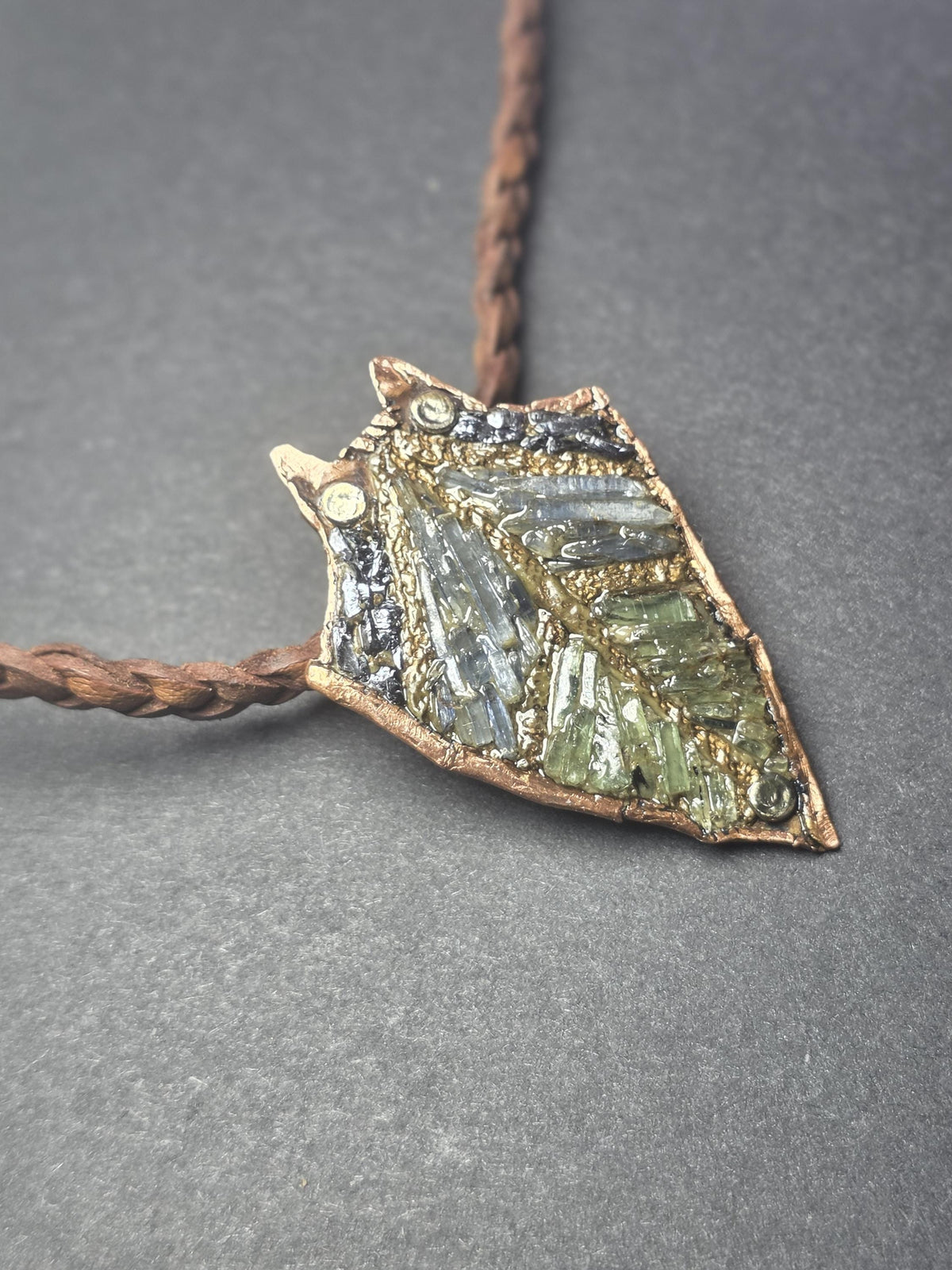 RESURGENT – We Knew Hell But Chose Not to Stay, “I Remain” Copper Necklace, Pearl & Hematite Pendant, Handmade Rustic Survivor.