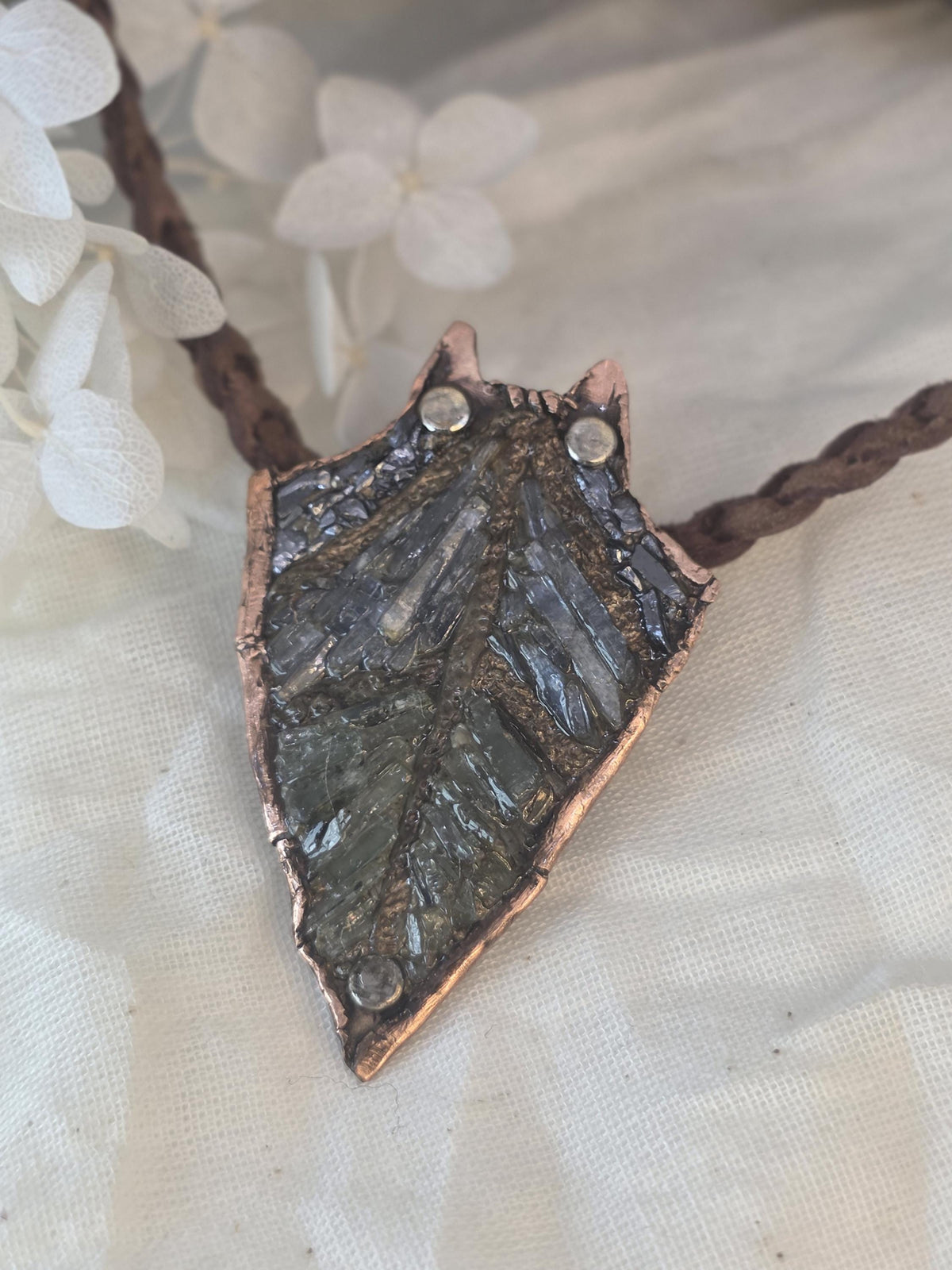 RESURGENT – We Knew Hell But Chose Not to Stay, “I Remain” Copper Necklace, Pearl & Hematite Pendant, Handmade Rustic Survivor.