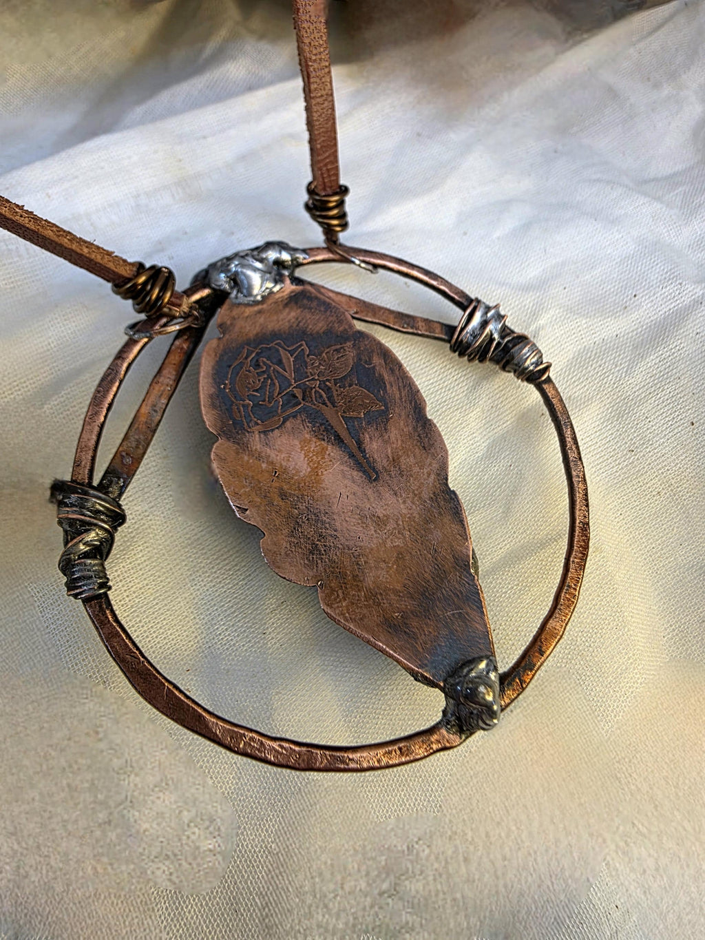 Just Me Labradorite Copper Pendant, No War Today Statement Necklace, Handmade One of a Kind Artisan Jewelry. Just me