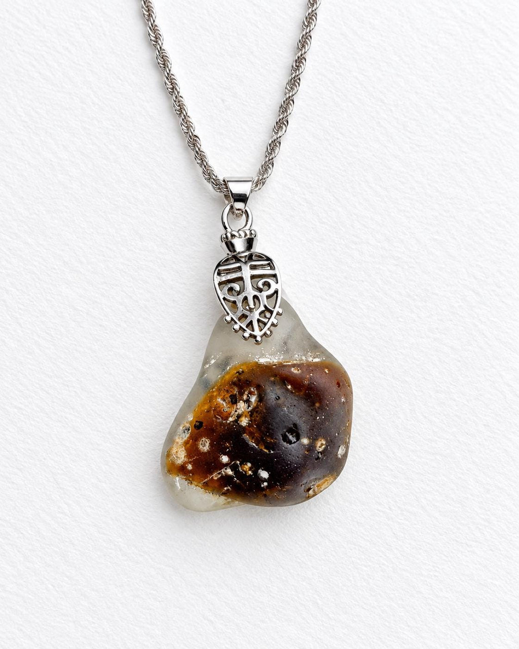 Just Me After the Fire Necklace, Bonfire Glass Pendant, Rustic Copper Statement Necklace, One of a Kind Artisan Jewelry