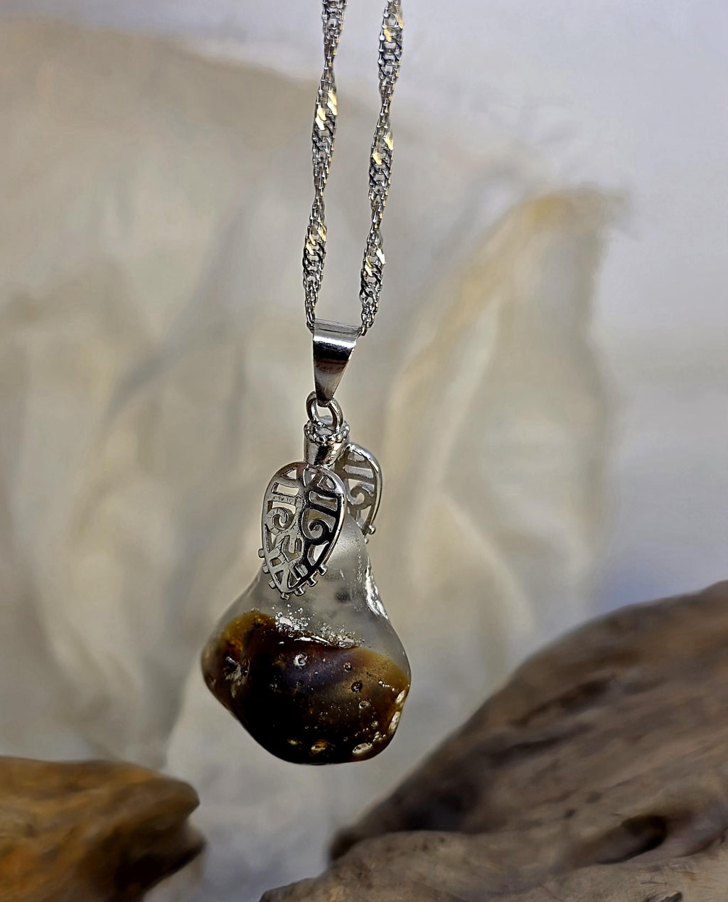 Just Me After the Fire Necklace, Bonfire Glass Pendant, Rustic Copper Statement Necklace, One of a Kind Artisan Jewelry