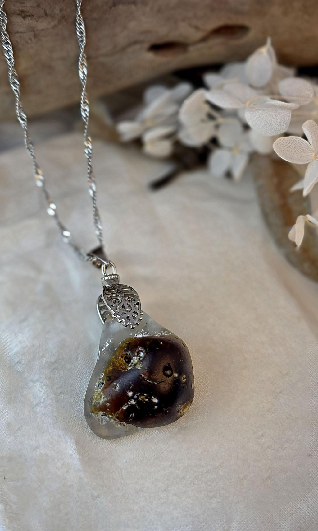 Just Me After the Fire Necklace, Bonfire Glass Pendant, Rustic Copper Statement Necklace, One of a Kind Artisan Jewelry