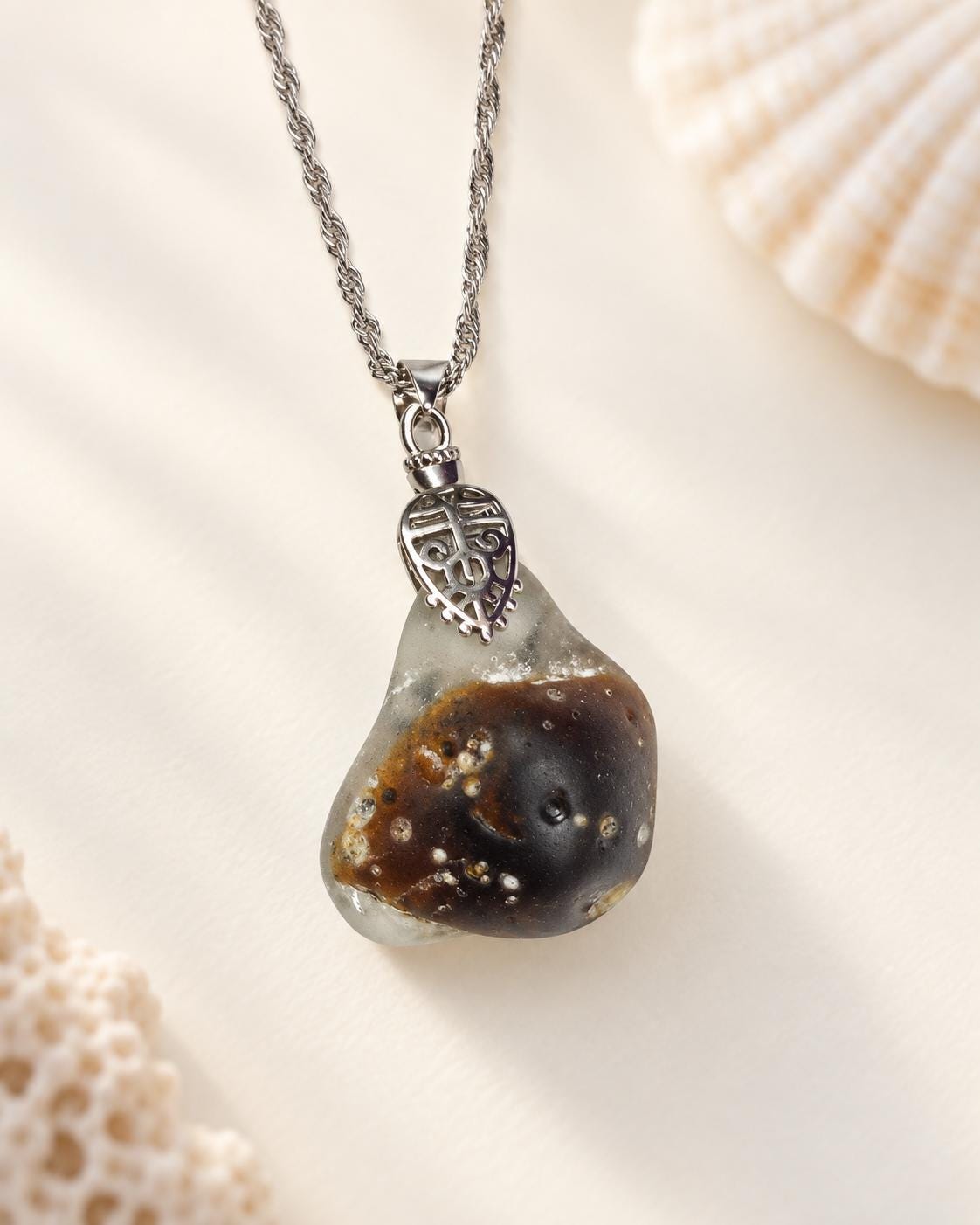 Just Me After the Fire Necklace, Bonfire Glass Pendant, Rustic Copper Statement Necklace, One of a Kind Artisan Jewelry